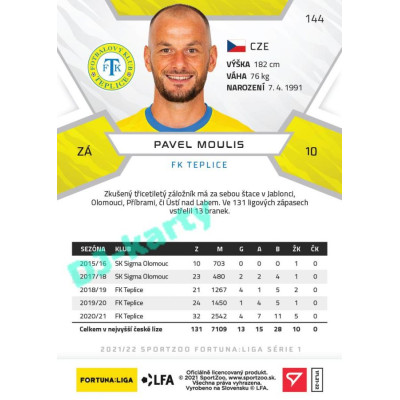 2021/22 Sportzoo Fortuna Liga Pavel Moulis #144