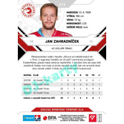 2021/22 Sportzoo TIPSPORT ELH 2. série #273 Jan Zahradníček