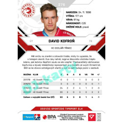 2021/22 Sportzoo TIPSPORT ELH 2. série #276 David Kofroň