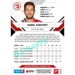 2021/22 Sportzoo TIPSPORT ELH 2. série #277 Daniel Kurovský
