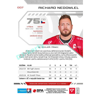 2024/25 Sportzoo ELH 1. serie #007 Richard Nedomlel
