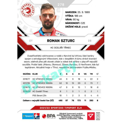2021/22 Sportzoo TIPSPORT ELH 2. série #278 Roman Szturc