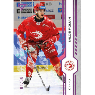 2024/25 Sportzoo ELH 1. serie #016 Miloš Roman Purple Iceberg xx/60