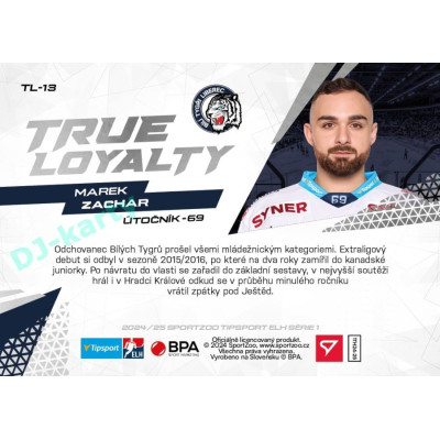 2024/25 Sportzoo ELH 1. serie #TL-13 Marek Zachar True Loyalty