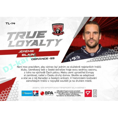2024/25 Sportzoo ELH 1. serie #TL-14 Jérémie Blain True Loyalty