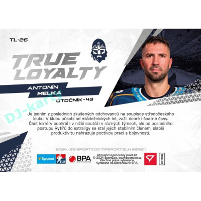 2024/25 Sportzoo ELH 1. serie #TL-26 Antonín Melka True Loyalty