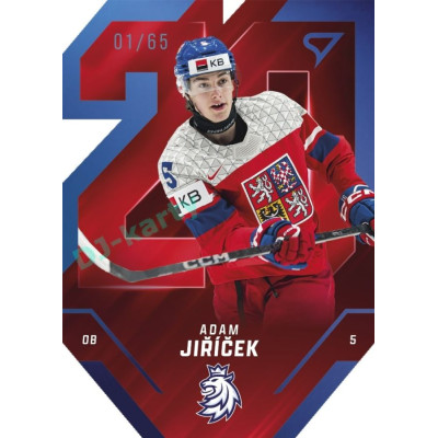 2025 Sportzoo Hokejové ČESKO #TE-08 Adam Jiříček Team 20 Blue xx/65