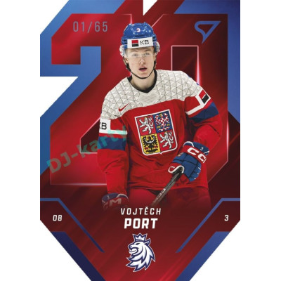 2025 Sportzoo Hokejové ČESKO #TE-10 Vojtěch Port Team 20 Blue xx/65