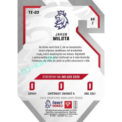 2025 Sportzoo Hokejové ČESKO #TE-03 Jakub Milota Team 20
