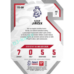 2025 Sportzoo Hokejové ČESKO #TE-08 Adam Jiříček Team 20