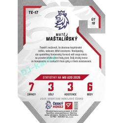 2025 Sportzoo Hokejové ČESKO #TE-17 Matěj Maštalířský Team 20