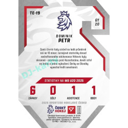 2025 Sportzoo Hokejové ČESKO #TE-19 Dominik Petr Team 20