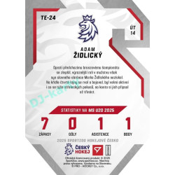 2025 Sportzoo Hokejové ČESKO #TE-24 Adam Židlický Team 20
