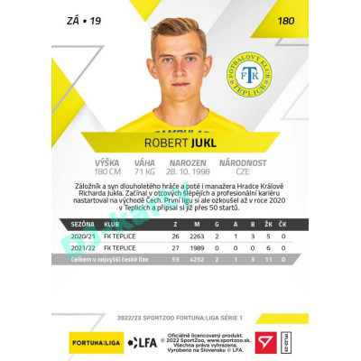 2022/23 Sportzoo Fortuna Liga 1. série #180 Robert Jukl