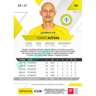 2022/23 Sportzoo Fortuna Liga 1. série #182 Tomáš Kučera