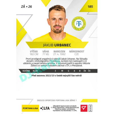 2022/23 Sportzoo Fortuna Liga 1. série #185 Jakub Urbanec PROMO