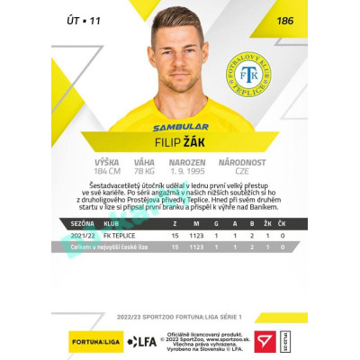 2022/23 Sportzoo Fortuna Liga 1. série #186 Filip Žák