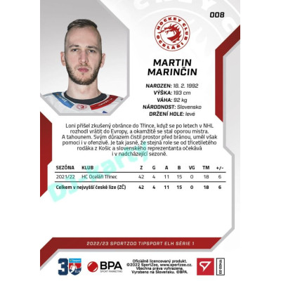 2022/23 Sportzoo ELH 1. série #008 Martin Marinčin