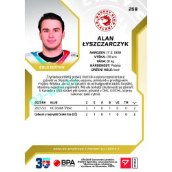 2022/23 Sportzoo ELH 2. série #258 Alan Lysczarczyk Gold xx/19