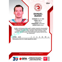 2022/23 Sportzoo ELH 2. série #254 Samuel Buček Red xx/49