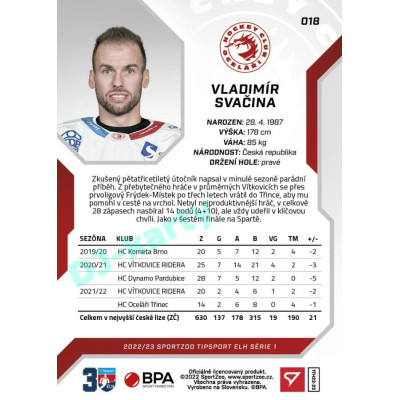 2022/23 Sportzoo ELH 1. série #018 Vladimír Svačina