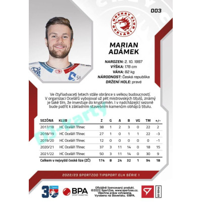 2022/23 Sportzoo ELH 1. série #003 Marian Adámek