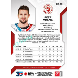 2022/23 Sportzoo ELH Extended #EX-05 Petr Vrána