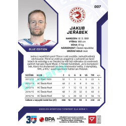 2022/23 Sportzoo ELH 1. série #007 Jakub Jeřábek Blue xx/99