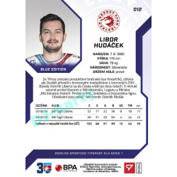 2022/23 Sportzoo ELH 1. série #012 Libor Hudáček Blue xx/99