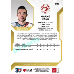 2022/23 Sportzoo ELH 1. série #009 Marko Daňo Gold xx/19