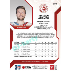 2022/23 Sportzoo ELH 1. série #003 Marian Adámek Red xx/49