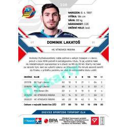 2021/22 Sportzoo TIPSPORT ELH 2. série #338 Dominik Lakatoš