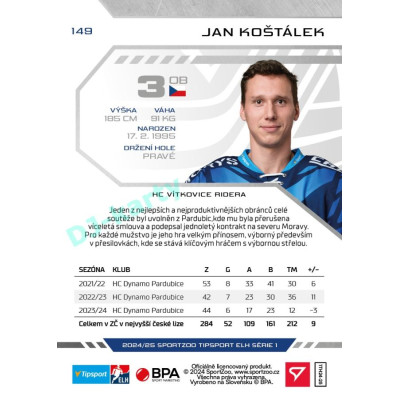 2024/25 Sportzoo ELH 1. serie #149 Jan Koštálek