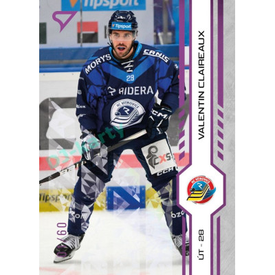 2024/25 Sportzoo ELH 1. serie #158 Valentin Claireaux Purple Iceberg xx/60