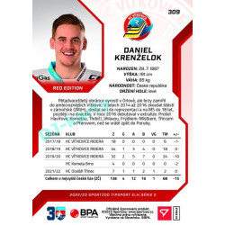 2022/23 Sportzoo ELH 2. série #309 Daniel Krenželok Red xx/49