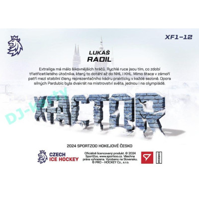 2024 Sportzoo Hokejové ČESKO #XF1-12 Lukáš Radil X-FACTOR Level 1
