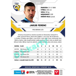 2021/22 Sportzoo TIPSPORT ELH 2. série #355 Jakub Ferenc
