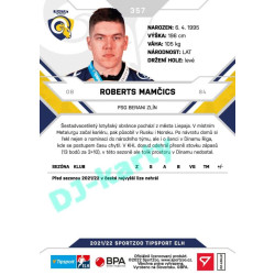 2021/22 Sportzoo TIPSPORT ELH 2. série #357 Roberts Mamčics