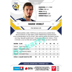 2021/22 Sportzoo TIPSPORT ELH 2. série #362 Radek Veselý