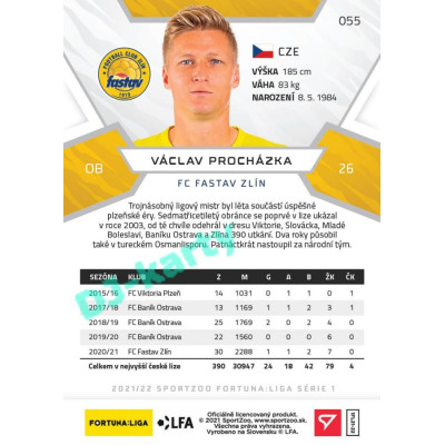 2021/22 Sportzoo Fortuna Liga Václav Procházka #55