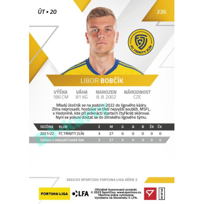 2022/23 Sportzoo Fortuna Liga 2. série #336 Libor Bobčík