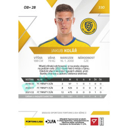 2022/23 Sportzoo Fortuna Liga 2. série #330 Jakub Kolář