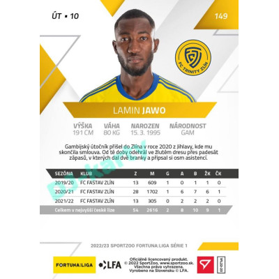 2022/23 Sportzoo Fortuna Liga 1. série #149 Lamin Jawo