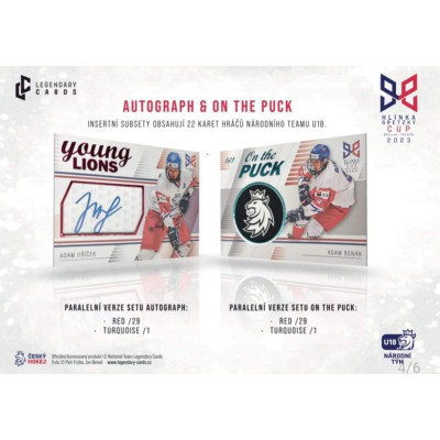 2023/24 Legendary Cards Hlinka Gretzky Cup Young Lions balíček