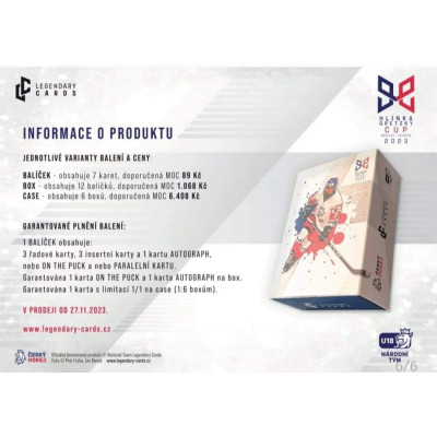 2023/24 Legendary Cards Hlinka Gretzky Cup Young Lions box