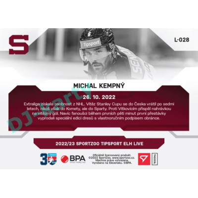 2022/23 Sportzoo ELH LIVE #L-028 Michal Kempný xx/54