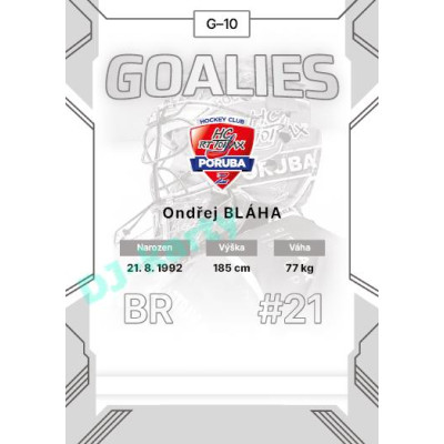 2023/24 Goal cards Chance Liga 2. série #G-10 Ondřej Bláha Goalies