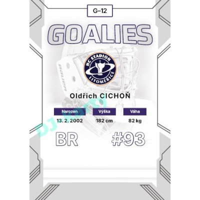 2023/24 Goal cards Chance Liga 2. série #G-12 Oldřich Cichoň Goalies