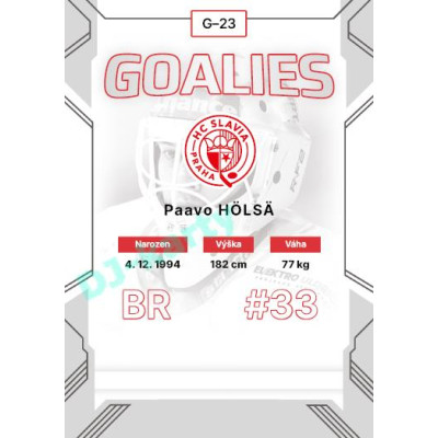 2023/24 Goal cards Chance Liga 2. série #G-23 Paavo Hölsä Goalies