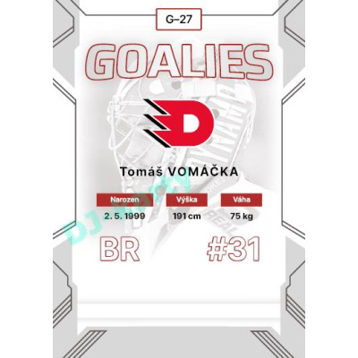 2023/24 Goal cards Chance Liga 2. série #G-27 Tomáš Vomáčka Goalies